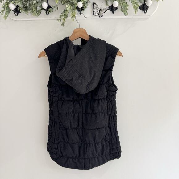 Be By Blanc Noir Ruched Full Zip Hooded Vest In Black Small New AP - Picture 4 of 4